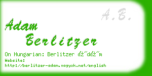 adam berlitzer business card